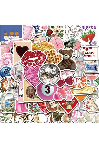 Choice 50pcs 50pcs Aesthetic Pinterest Sticker Decoration Fashion Harajuku Laptop Luggage Creative Wall Bar
