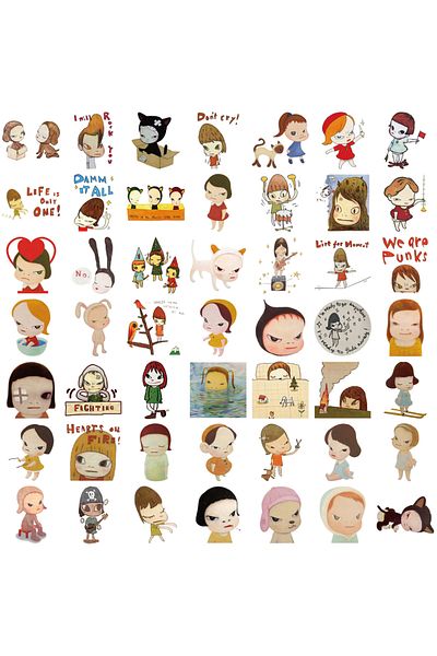 Choice 50pcs 50pcs Yoshitomo Nara Cartoon Stickers For Kids Diy Stationery Guitar Bicycle Waterproof Cute D