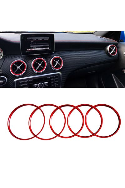 Choice Red 5pcs/set Air Conditioner Vent Outlet Ring Trim Decor For Mercedes Benz A B Gla Cla Class W176 W2