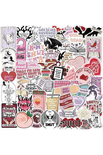 Choice 50pcs 10/30/52pcs Cute Bookish Smutty Book Reading Stickers Graffiti Decoration Notebook Guitar Lugg