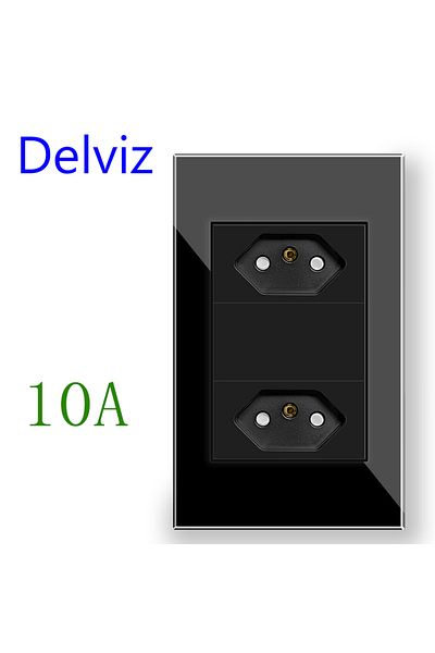 Choice 110-250v Black ( 10a ) Delviz Brazil Standard Power Outlet,10a/20a 2 Pins Hole Ac 110v~250v,120mm*72
