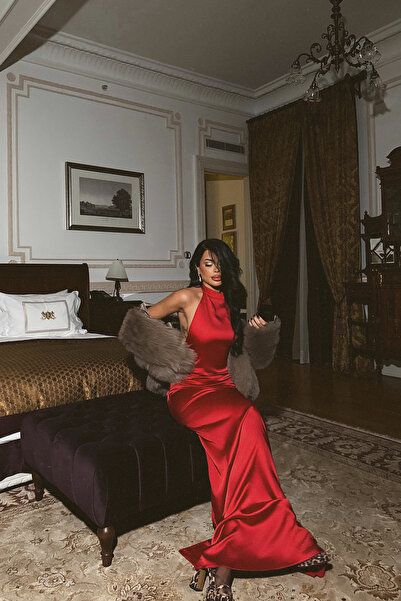 Eyyo Κόκκινο φόρεμα Aldonsa με χαμηλή πλάτη ATE-1318