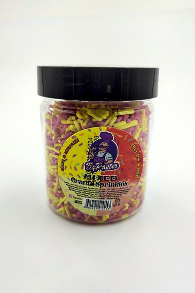 By Paster 50 g Granular Sugar - Yellow Red Cake Ornament Granular Sprinkles