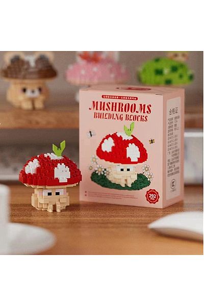 Choice No Box 7254 New Simulated Introverted Mushroom Micro-particle Building Block Toy Cute Mushroom Assem