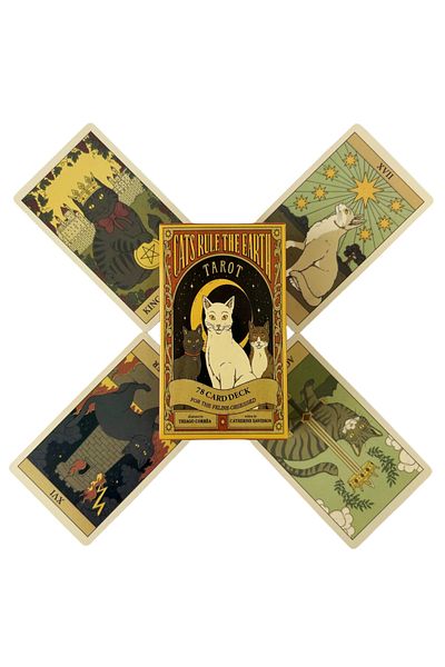 Choice بطاقات Tarot Tt378 Cats Rule The Earth من Oracle English Visions Divination Edition، 78 Deck Borad Play