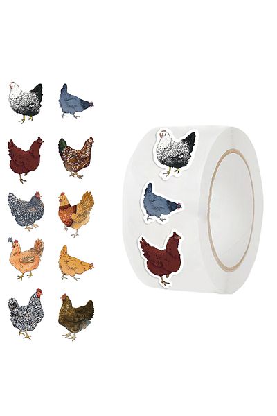 Choice 500pcs 500pcs Chicken Hen Animals Roll Stickers For Water Bottles Laptop Refrigerator Luggage Comput
