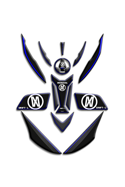 PROMOT TANK PAD MONDIAL DRİFT L 125 UYUMLU MOTORSİKLET AKSESUAR TANK PAD FULL SET 004