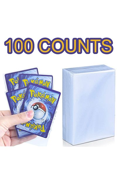 Choice 100 قطعة من أغطية البطاقات الشفافة لحماية بطاقات TCG ومجلدات بطاقات بوكيمون يوغيوه