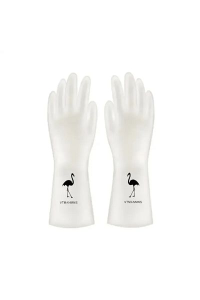 Choice M Flamingo Waterproof Housework Cleaning Gloves Kitchen Cleaning Latex Laundry Dishwashing Gloves We
