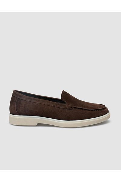Cabani 100% Genuine Leather Brown Suede Women's Loafer