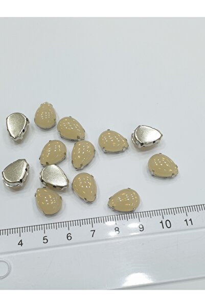 CRYSTALSHOP Kamen u kutiji - Matirani bež 10*14 mm kapi (50 komada)