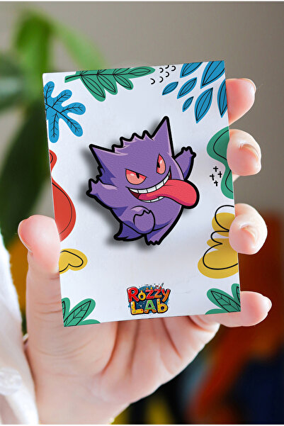 Rozzy Lab Pokemon Gengar - Rozet - Broş - Yaka Çanta Aksesuar
