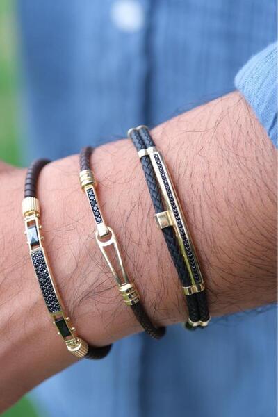 Tufanlar Kuyumculuk Altın Kahverengi Erkek Bileklik