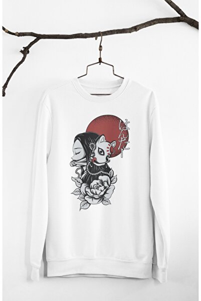 Fuddy Moda Oversize kroj Kitsune Nezuko Štampano Dukserica bez kapuljače, uni...