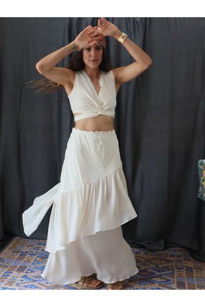 Su Koleksiyon İrem Layered Voile & Muslin Skirt Set