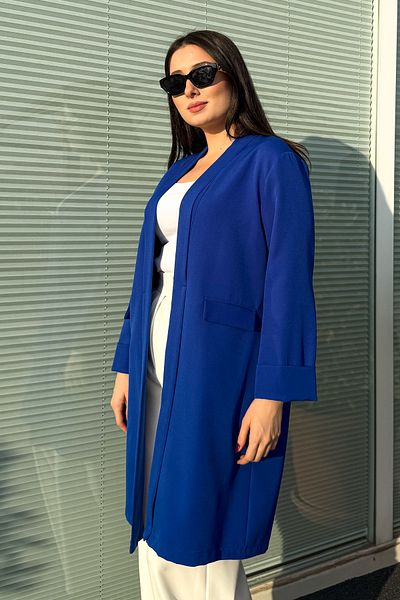 ModaPlaza Jachetă lungă de damă, mărime mare, 2335