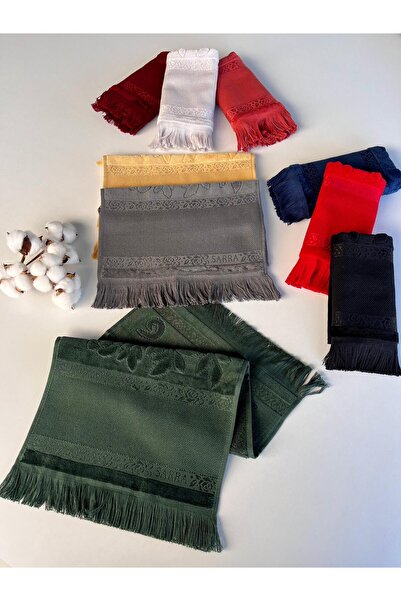 sarra 50x90 Сара з бахромою, темно-зелена, батист, рушник - черепиця