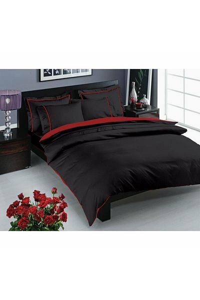 Taç Σετ Παπλωματοθήκη Prestige Delux Satin Διπλό - Μαύρο