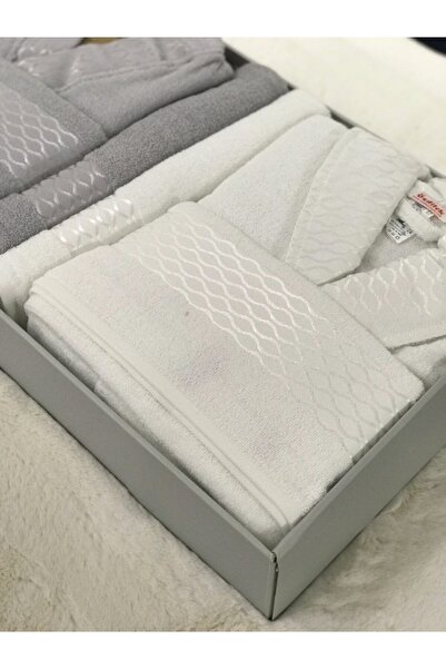 Özdilek Elissa Сімейний комплект халатів - Сіро-білий