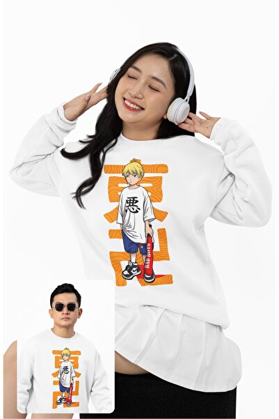 Fuddy Moda Оверсайз-свитшот без капюшона з принтом Chifuy Matsuno, унісекс, з...