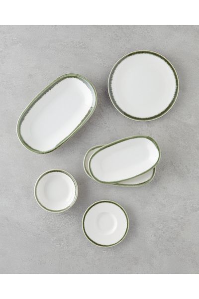 English Home Green Horizon Porcelain Breakfast Set - 16 Pieces, 4-Person
