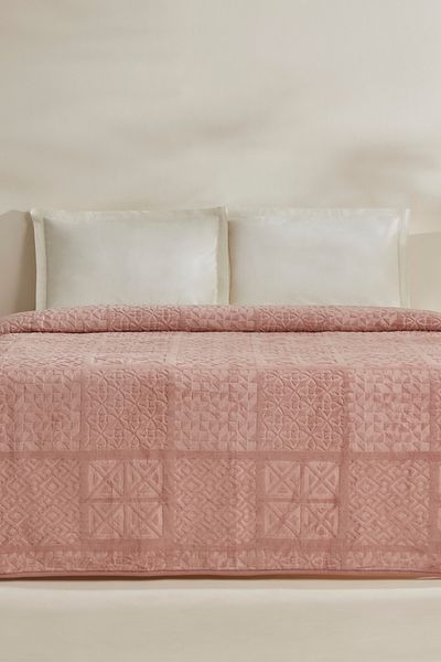 Karaca Home Blair Double Embos Blanket - Powder