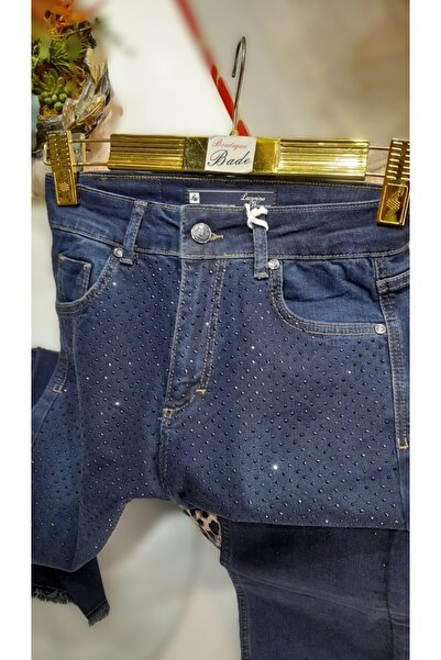 Bade DARK BLUE TAŞLI JEAN PANTOLON