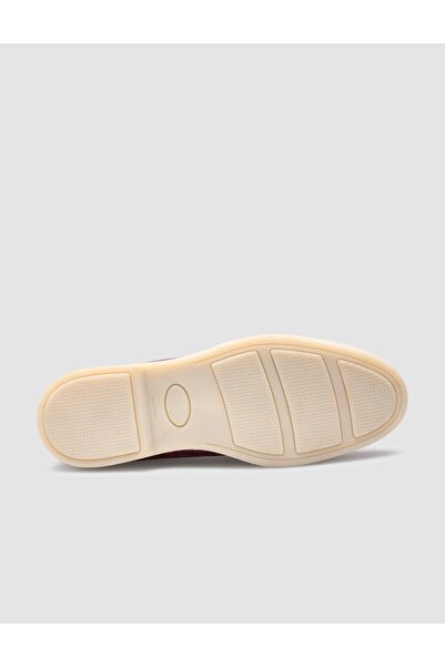 Cabani MonaMae %100 Hakiki Deri Bordo Süet Kadın Loafer