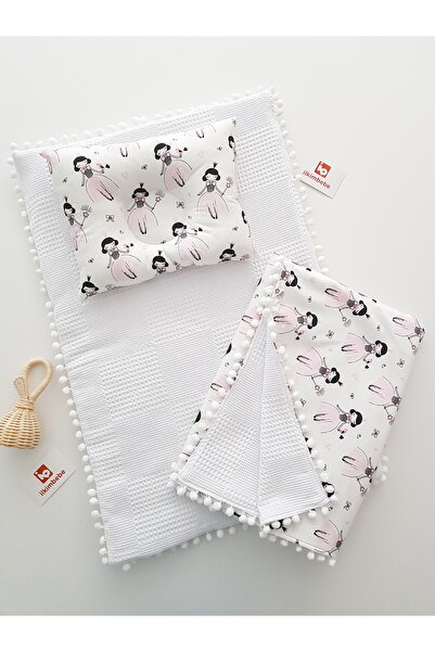 ilkimbebe Fairy Girl Blanket Baby Diaper Set - Cushion, Muslin and Baby Pillow