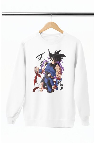 Fuddy Moda Oversize kroj Bardock Štampano Dukserica bez kapuljače, unisex ani...