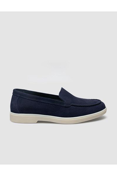 Cabani 100% Genuine Leather Navy Blue Suede Women's Loafer