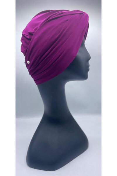 Differenza Fuchsia Plum Pearl Wrapped Bonnet