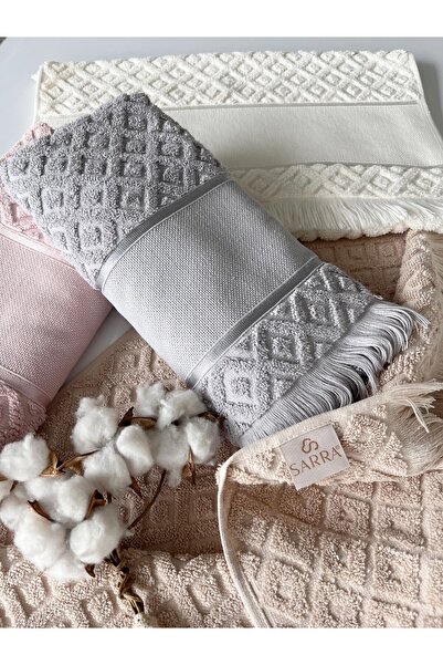 sarra 50x90 Сара Мілано Етамін Фрівольний Рушник - Білий