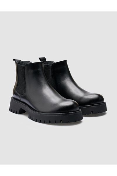 Cabani 100% Genuine Leather Black Women's Casual Boots