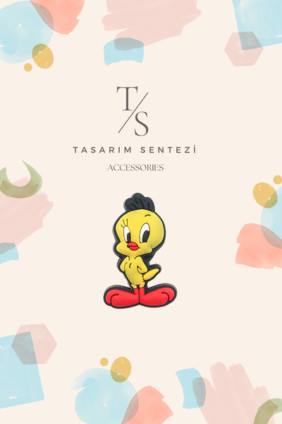 Tasarım Sentezi Rozet Silikon Broş Tweety Sarı Civciv Looney Tunes Yaka Çanta...