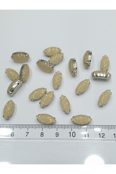 CRYSTALSHOP Kamen u kutiji - Matirani bež 7*15 mm šatl (50 komada)