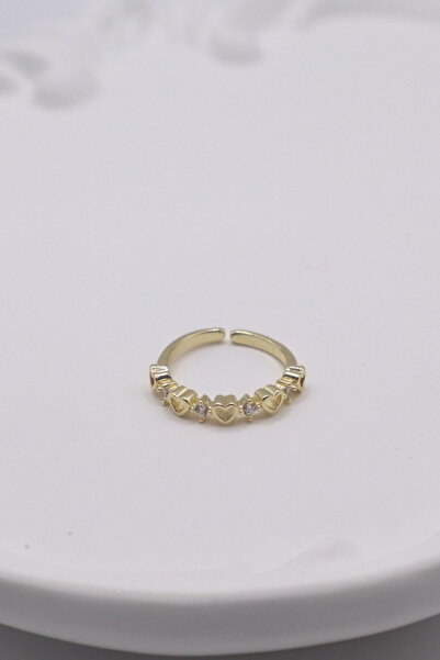 DEMOKAN Women's Ring Special Series Tiny Row Heart Ring