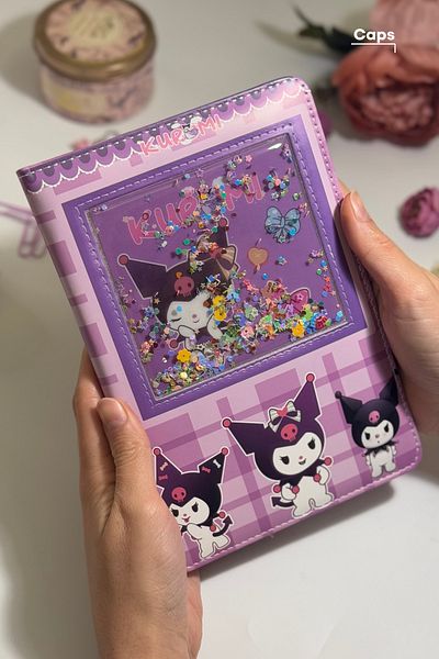 caps Σημειωματάριο ροζ χρώματος Kuromi Glittered Stripes - 160 Σελίδες