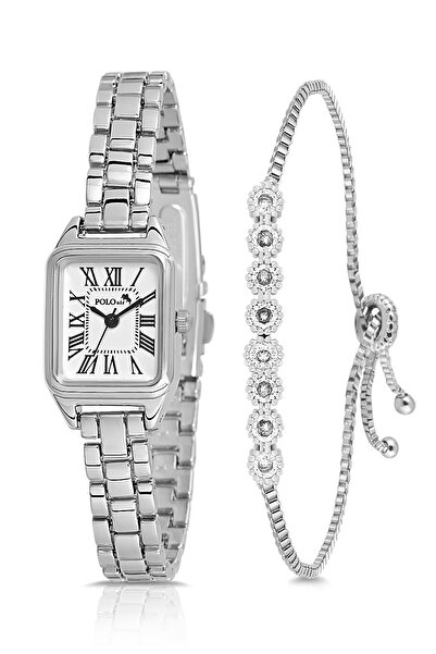 Polo Air Vintage Kadın Kol Saati Zirkon Taşlı Su Yolu Asansörlü Bileklik Komb...
