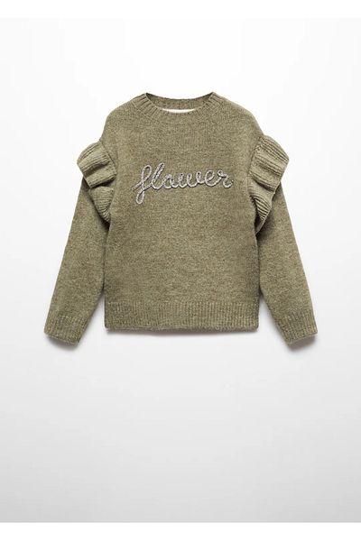 Zeyder Kids Pulover brodat cu slogan pentru fete