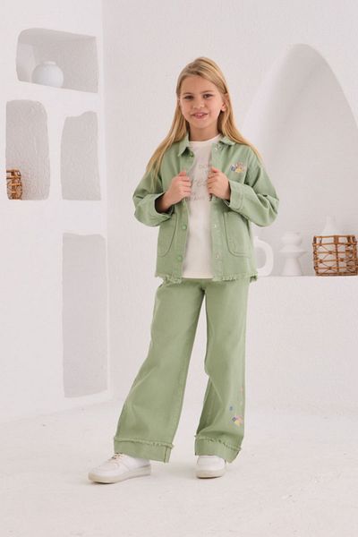 HAUSEkids 4-8 Years Flower Daisy Girl's 3-Piece Set -Khaki-