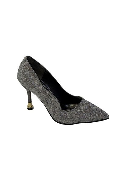 KAFKASLAR AYAKKABI KAFKASLAR NEW TREND SILVERY TOC SUBTIRE PANTOFI STILETTO
