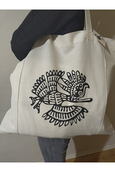 Inka Bird Totebag Bez Alışveriş Çantası