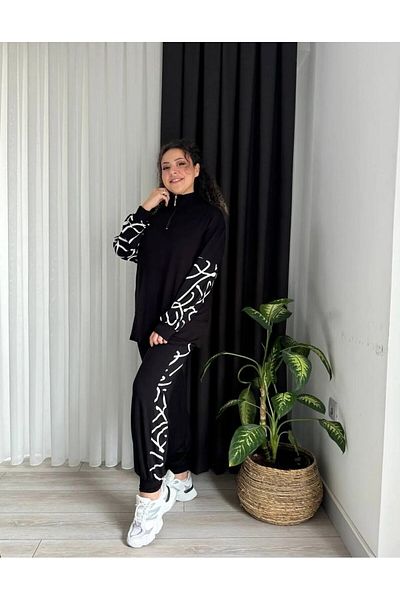 LİKRA ДАМСКИ КОСТЮМ ОТ ГЪВКАВА ВИСКОЗА С ПОДПЛАЩАНЕ НА ПО-ГОЛЕМ РАЗМЕР ЯКА С ЦИП
