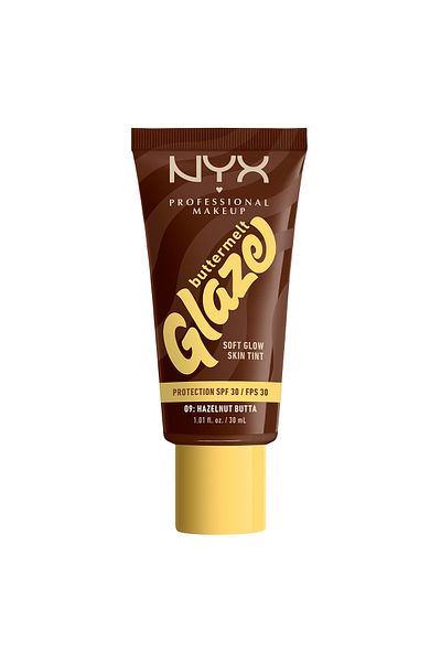 NYX Professional Makeup Buttermelt Glaze Soft Glow Skin Tint + SPF/FPS 30, 12h Wear, Hazelnut Butta