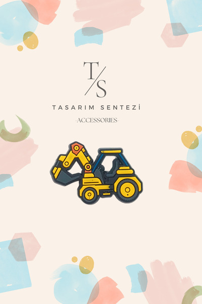 Tasarım Sentezi Rozet Silikon Broş Kepçe Vinç Ekskavatör iş Makinesi Yaka Çan...