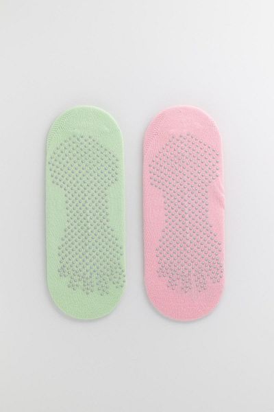 Katia&Bony Pachet de 2 șosete Asta Yoga / Pilates Step pentru femei, roz / verde deschis