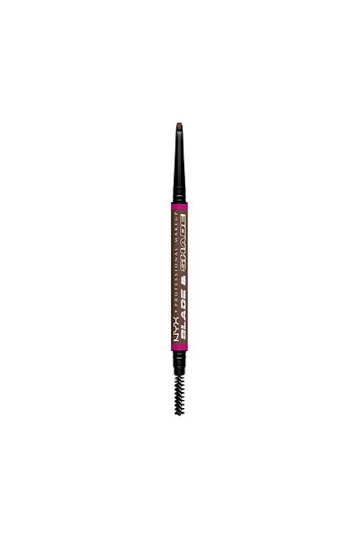 NYX Professional Makeup Blade & Shade, Dual Edged Brow Pencil, Up to 16HR wear, Brunette