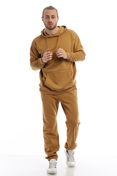 Polo State Ανδρικό καφέ ανοιχτόχρωμο φούτερ - 3 κλωστές