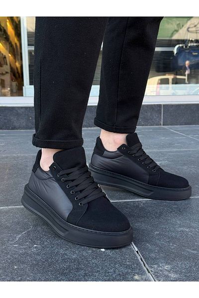 BOA Kb 046 Black Parachute Black High Sole Casual Sneakers